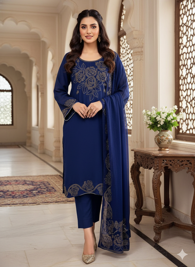 Designer Chiffon 3pc Party Wear