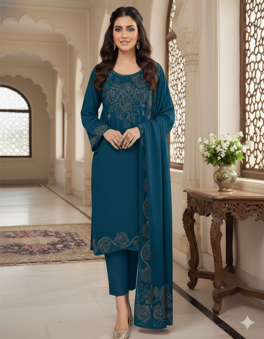 Designer Chiffon 3pc Party Wear