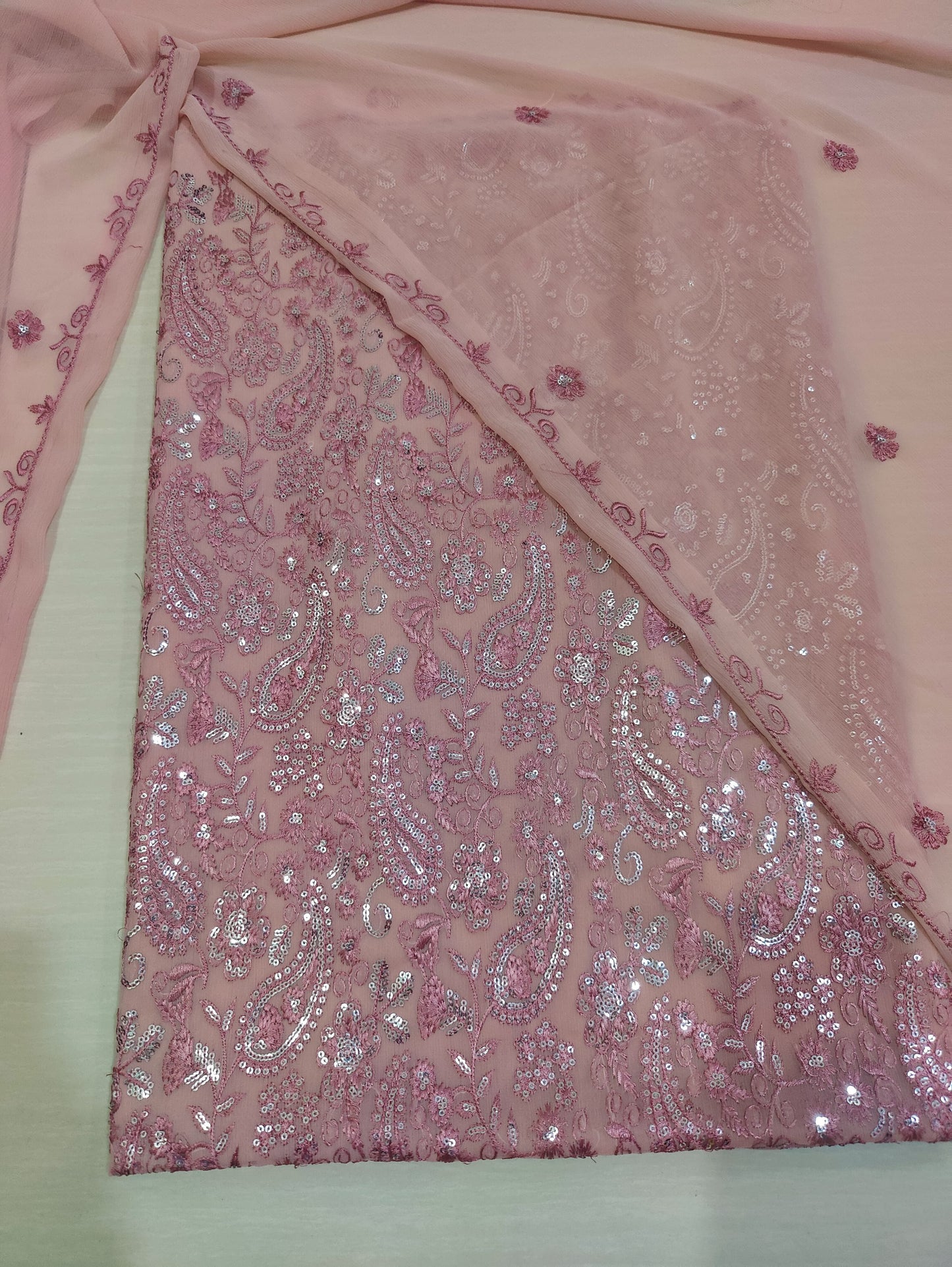 Chiffon embroidered 2pc unstitched