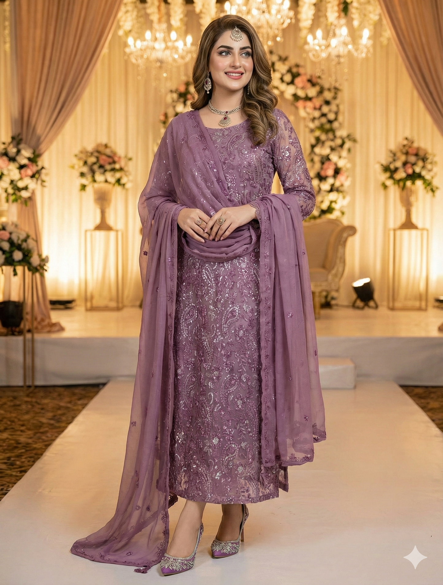 Chiffon embroidered 2pc unstitched
