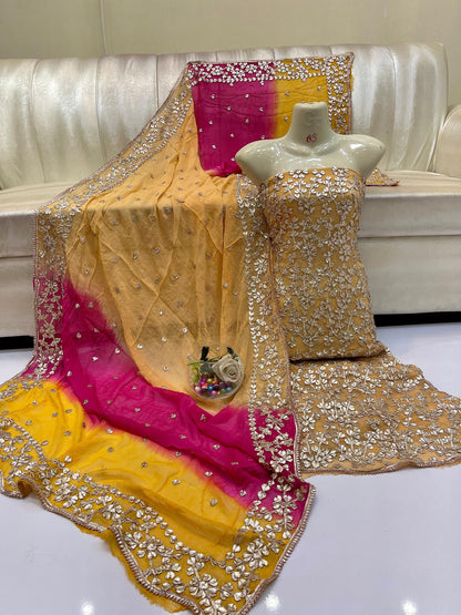 Soft Chiffon 2pc Fabric Set – Unstitched Shirt & Dupatta