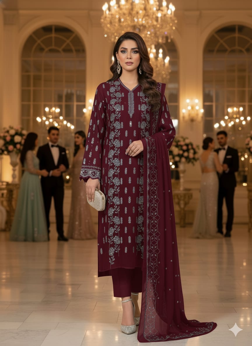 Chiffon Embroiderd 2pc unstitched