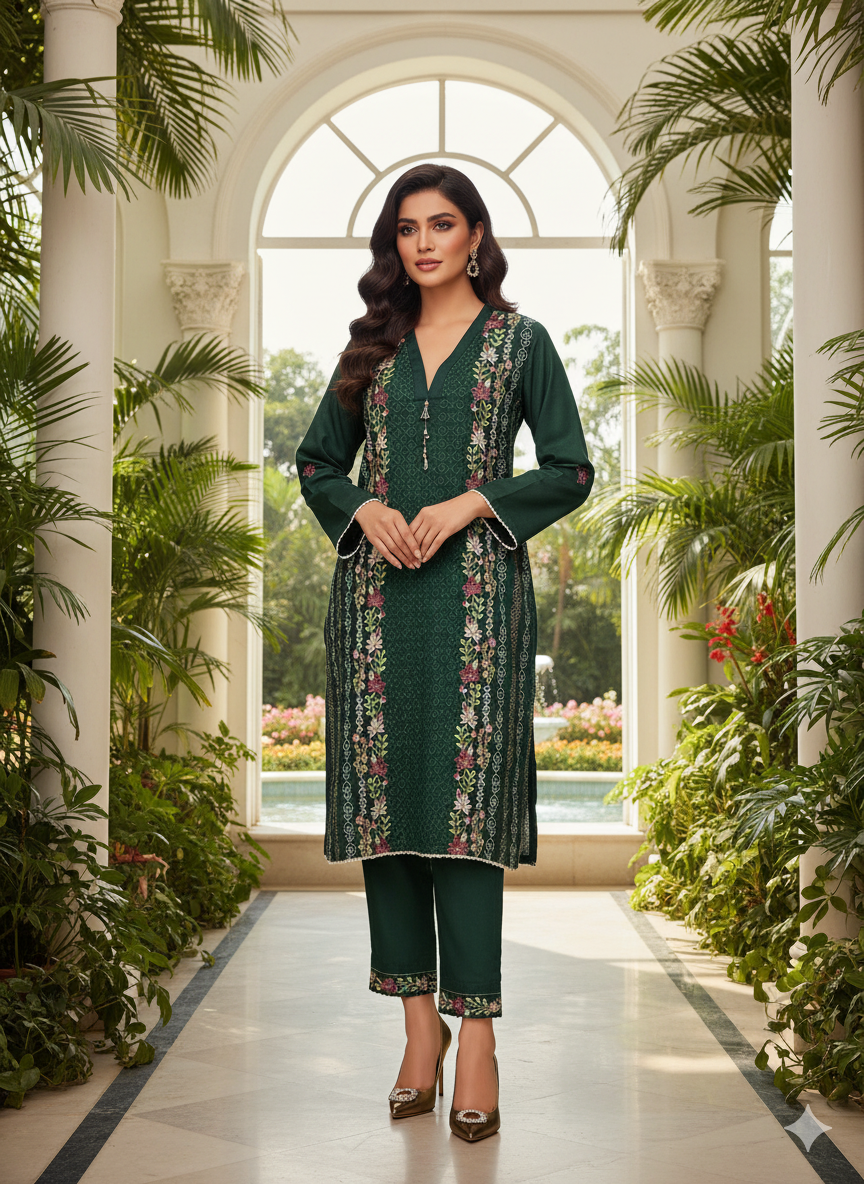 2-Piece Dhanak Suit for Women | Winter Collection