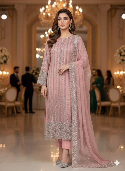 Net 2pc – Unstitched Turkish Cutdana Collection - 7