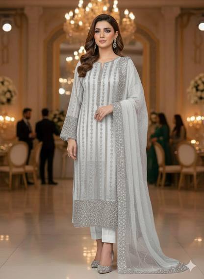 Net 2pc – Unstitched Turkish Cutdana Collection - 7