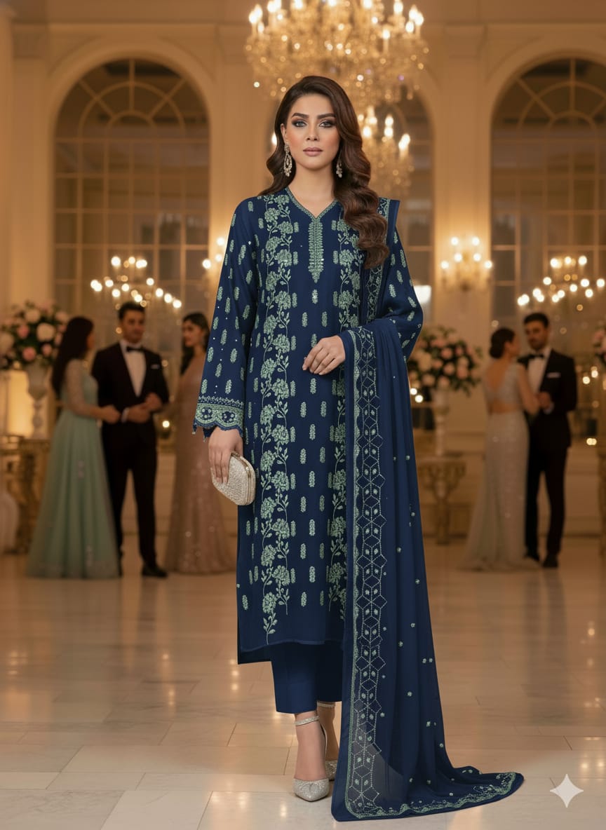 Chiffon Embroiderd 2pc unstitched