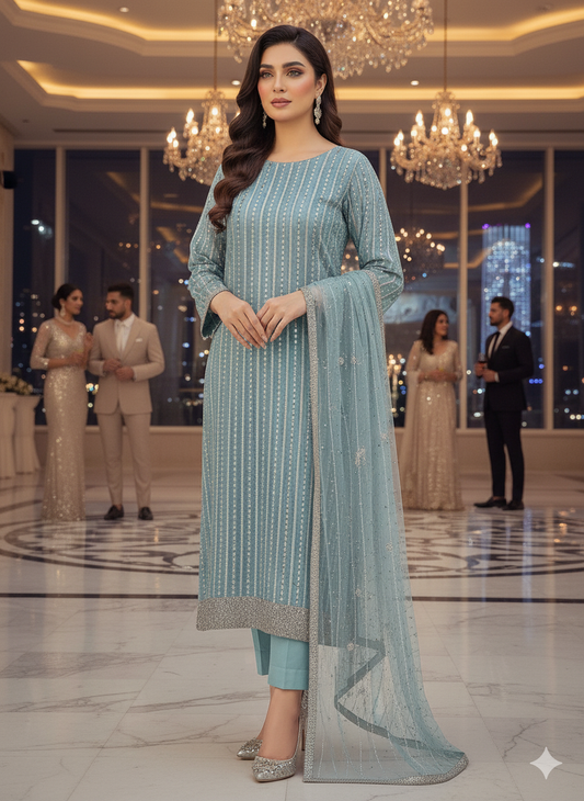 Turkish cutdnaa net unstitched 2pc