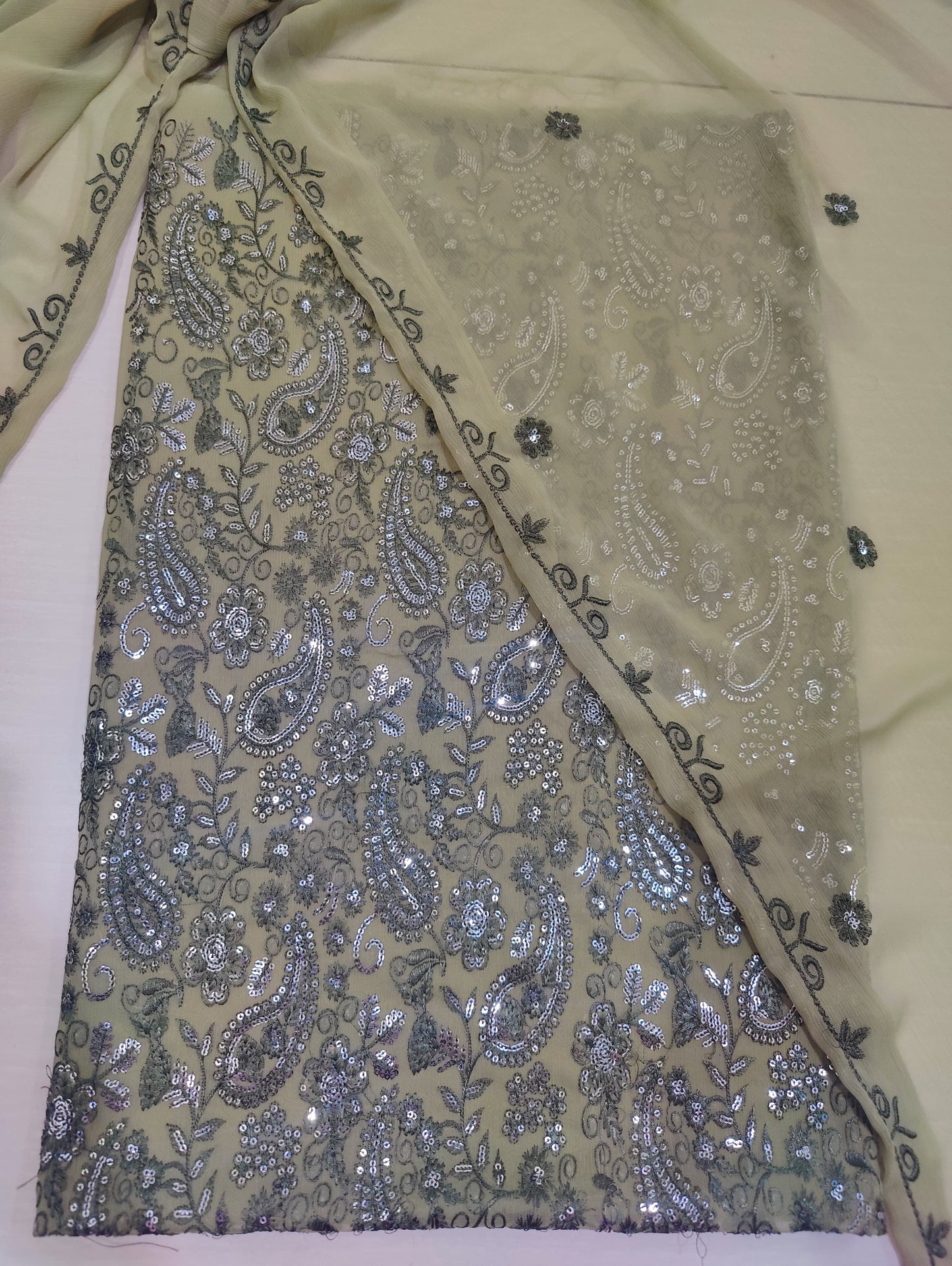 Chiffon embroidered 2pc unstitched