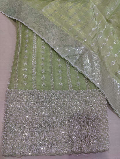 Silk 2pc – Unstitched Turkish Cutdana Collection - 1