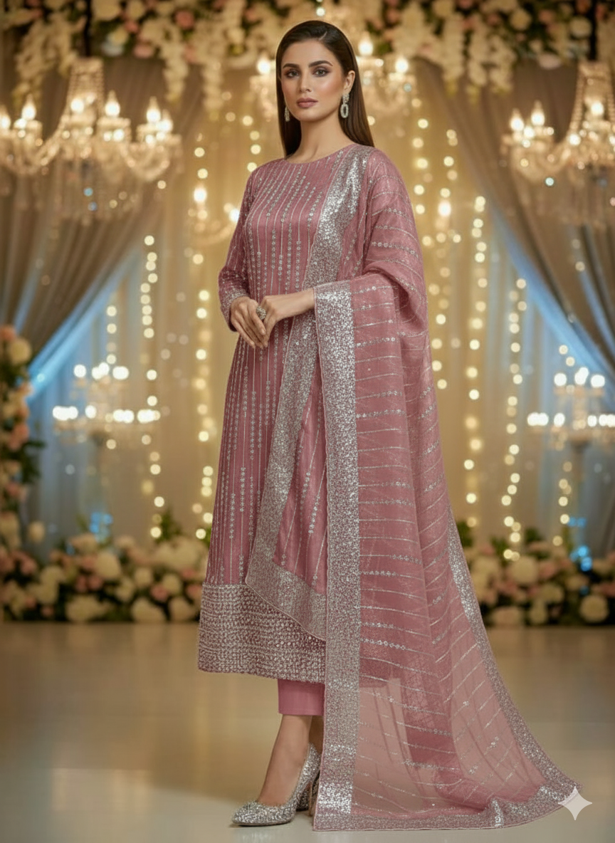Net 2pc – Unstitched Turkish Cutdana Collection - 2