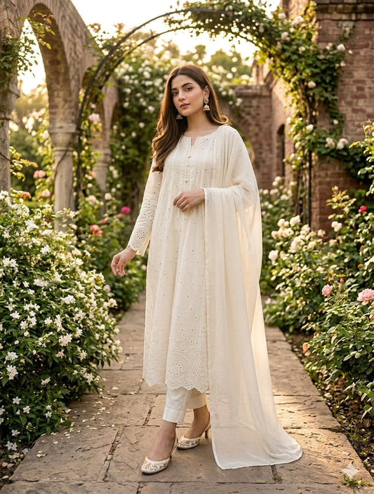 Lawn chikankari shirt