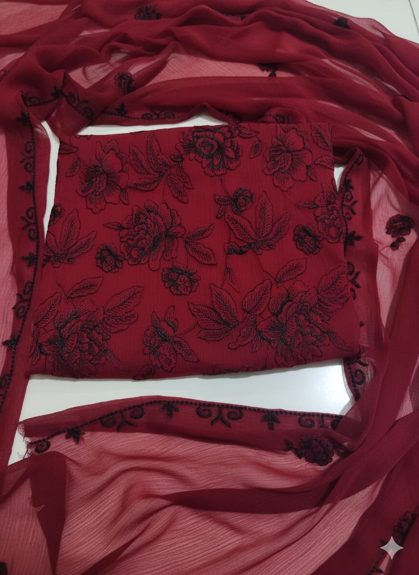 Chiffon Embroidered 2pc unstitched