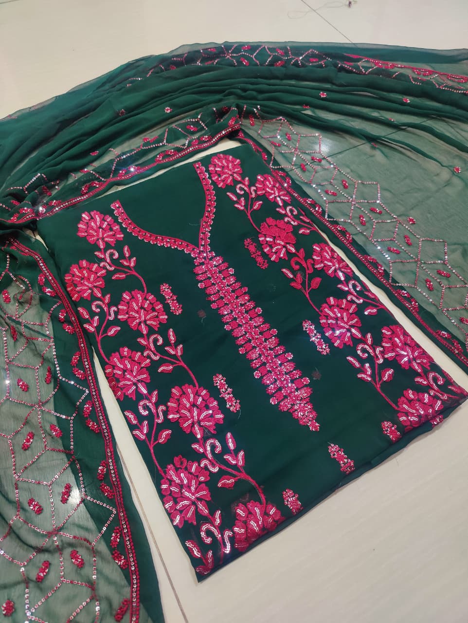 Chiffon Embroiderd 2pc unstitched