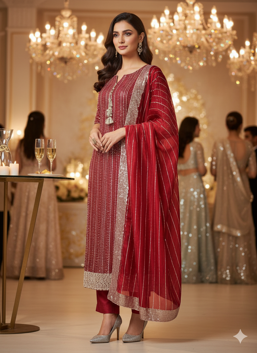 Silk 2pc Unstitched – Luxe Turkish Cutdana Embroidery Edition