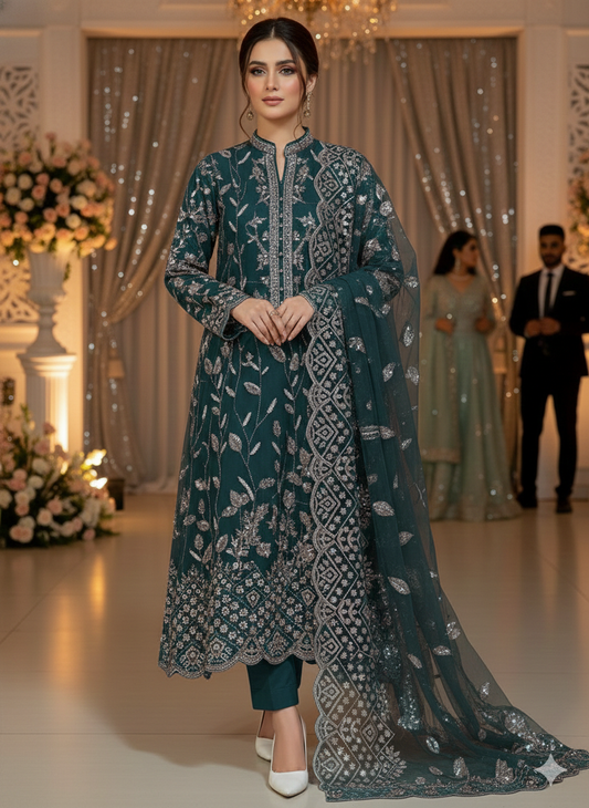 Net Turkish cutdana unstitched 2pc