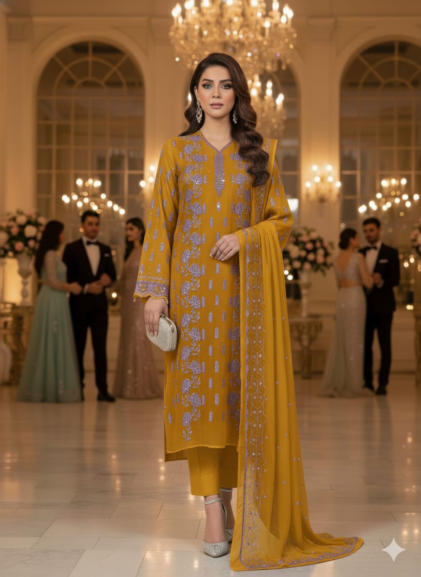 Chiffon Embroiderd 2pc unstitched