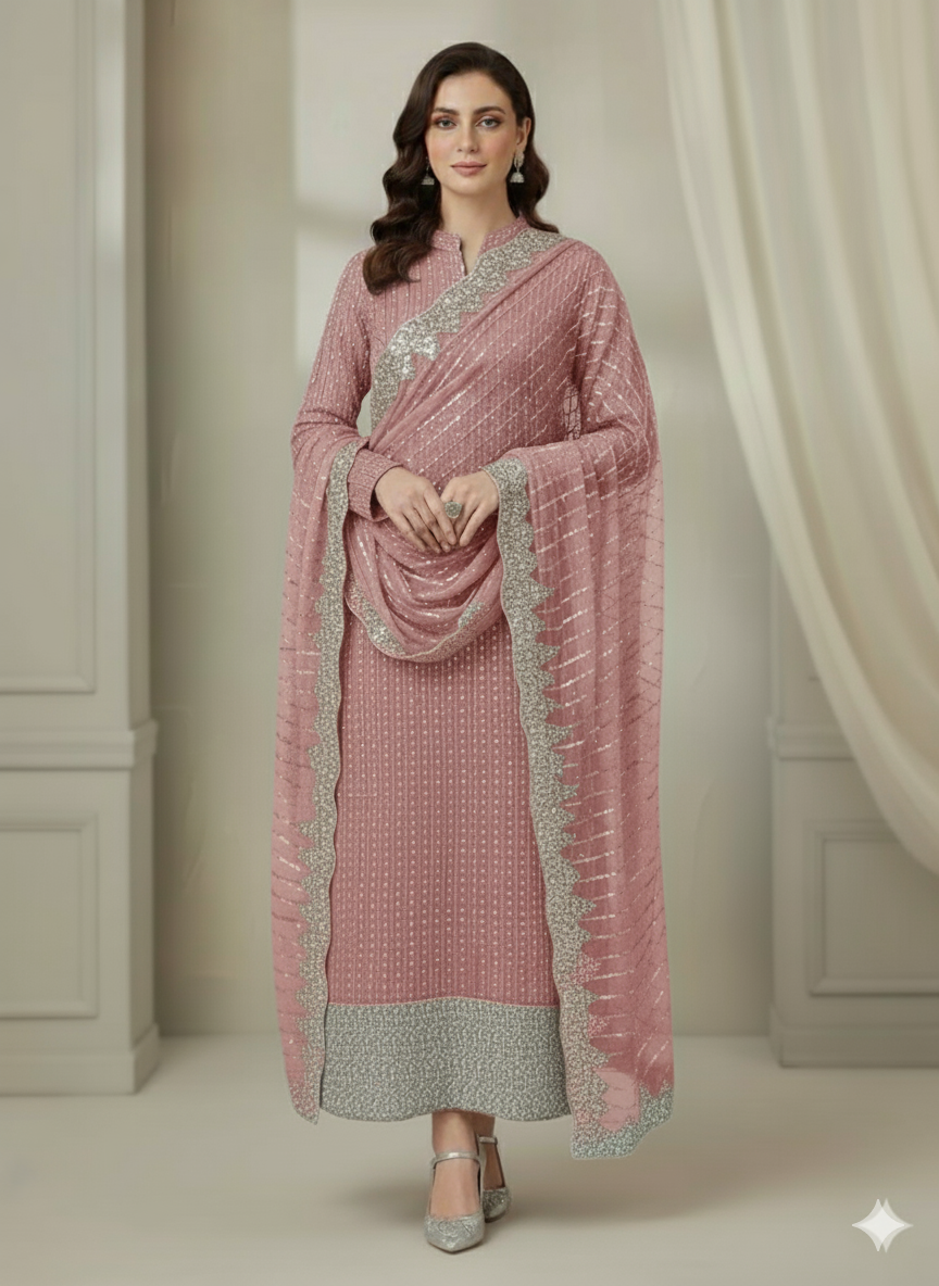 Net 2pc – Unstitched Turkish Cutdana Collection - 3