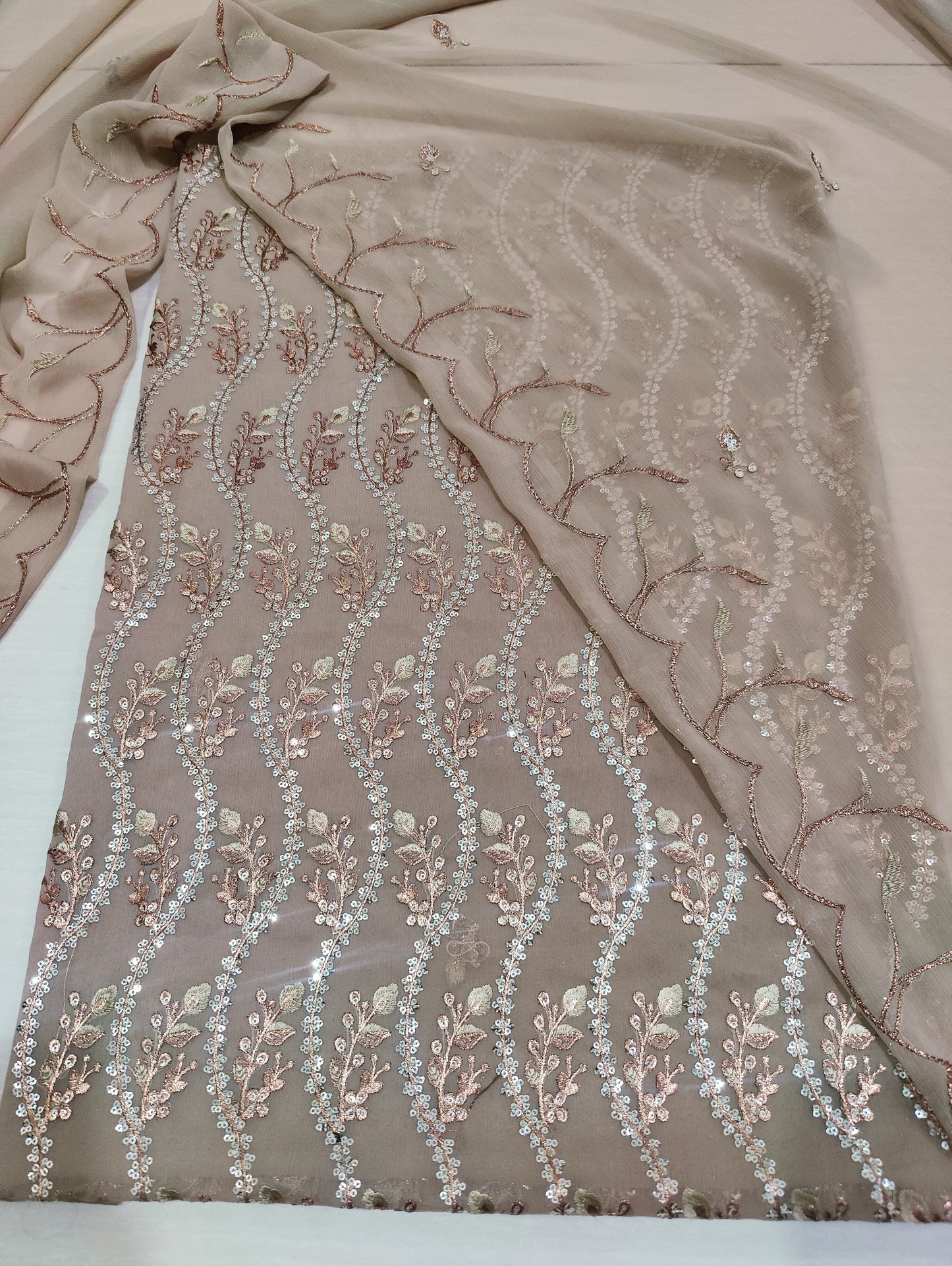 Chiffon embroidered 2pc