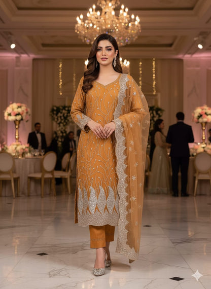 Net 2pc – Unstitched Turkish Cutdana Collection - 6