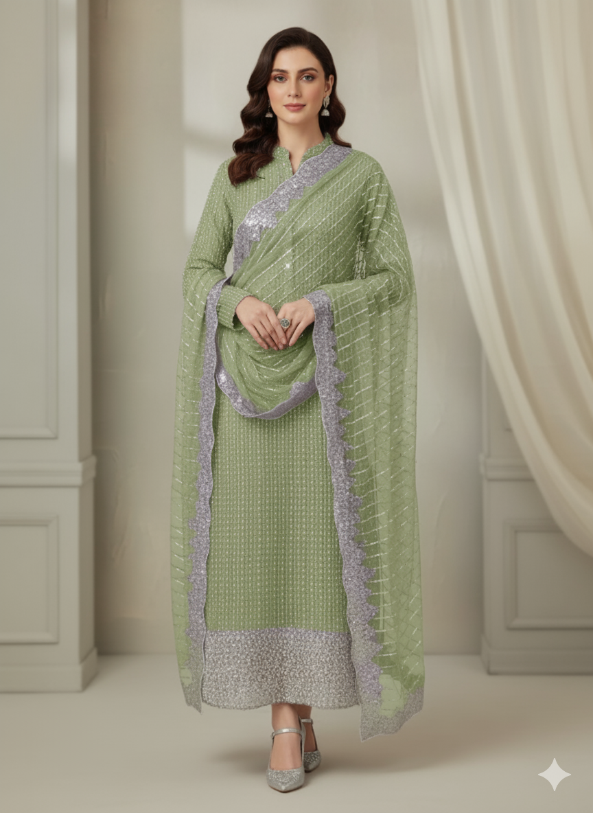Silk 2pc – Unstitched Turkish Cutdana Collection - 4