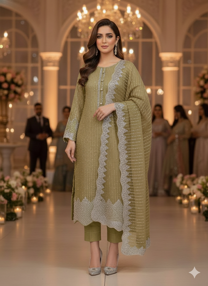 Net 2pc – Unstitched Turkish Cutdana Collection - 8