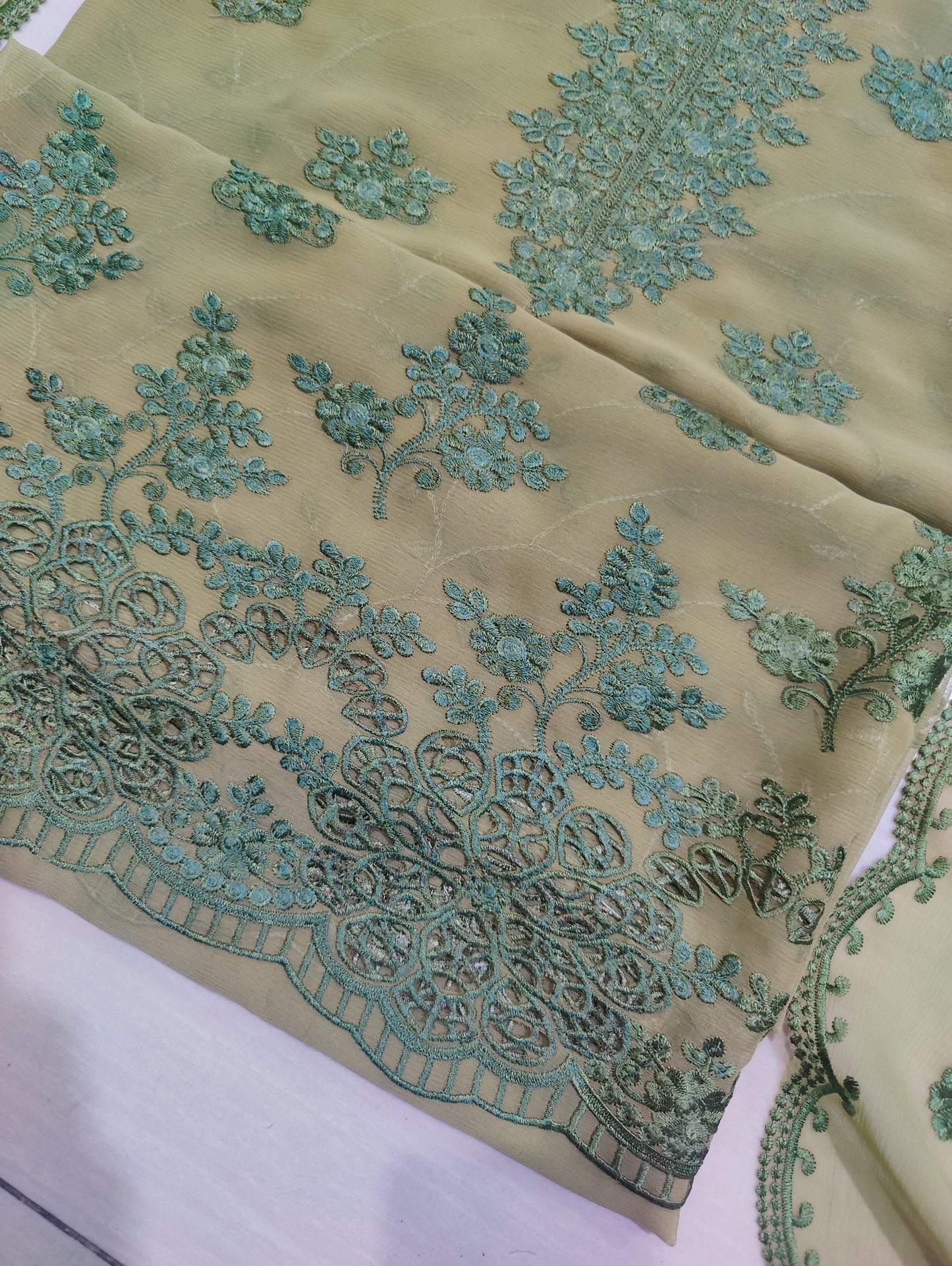 Chiffon Embroiderd Boring 2pc unstitched