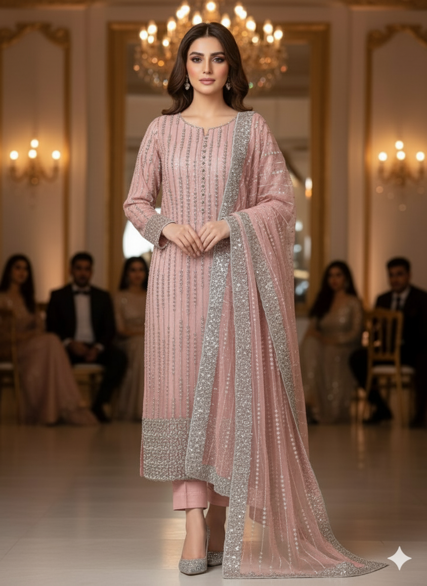 Net 2pc – Unstitched Turkish Cutdana Collection - 2