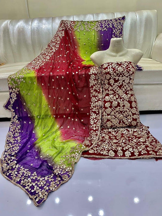 Soft Chiffon 2pc Fabric Set – Unstitched Shirt & Dupatta