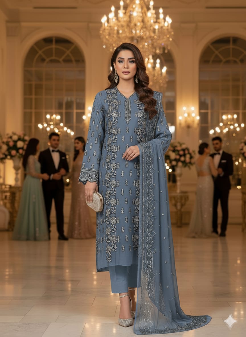 Chiffon Embroiderd 2pc unstitched