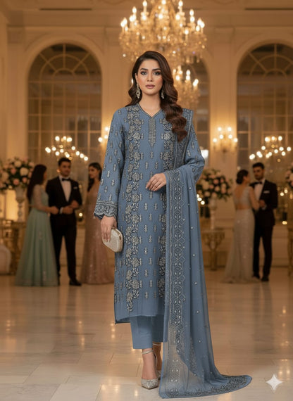 Chiffon Embroiderd 2pc unstitched