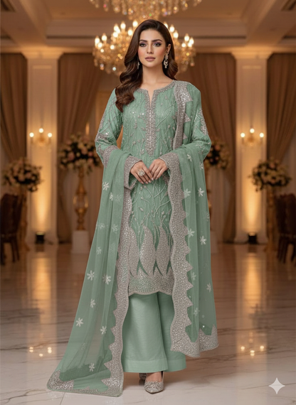 Net 2pc – Unstitched Turkish Cutdana Collection - 6