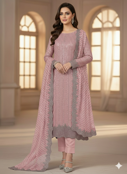 Net 2pc – Unstitched Turkish Cutdana Collection - 4